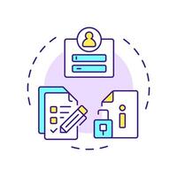 Employee relation multi color concept icon. Relationships between employers and workforce. Operational HR. Round shape line illustration. Abstract idea. Graphic design. Easy to use in presentation vector