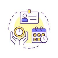 Employee data management multi color concept icon. Database storage. Human resource information system. Round shape line illustration. Abstract idea. Graphic design. Easy to use in presentation vector