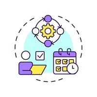 Employee performance management multi color concept icon. Improving workers productivity. HR process. Round shape line illustration. Abstract idea. Graphic design. Easy to use in brochure vector