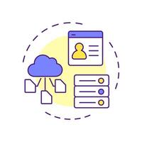 Benefits administration multi color concept icon. Employees insurance. Human resource information system. Round shape line illustration. Abstract idea. Graphic design. Easy to use in brochure vector