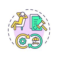 Right to rest and leisure multi color concept icon. Work life balance. Health care. Round shape line illustration. Abstract idea. Graphic design. Easy to use in infographic, presentation vector