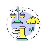 Law equality multi color concept icon. Equal protection, legal system. Legislation, justice. Round shape line illustration. Abstract idea. Graphic design. Easy to use in infographic, presentation vector