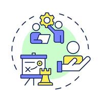 Onboarding multi color concept icon. Integrating new employee into team. Human resource management system. Round shape line illustration. Abstract idea. Graphic design. Easy to use in brochure vector