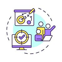 Employee self service multi color concept icon. Digital platform to access personal data. Operational HR. Round shape line illustration. Abstract idea. Graphic design. Easy to use in brochure vector