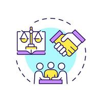 Peaceful assembly right multi color concept icon. Human rights, social movement. Round shape line illustration. Abstract idea. Graphic design. Easy to use in infographic, presentation vector