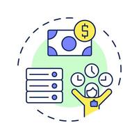 HRMS multi color concept icon. Human resource management system. Technology of workforces control improvement. Round shape line illustration. Abstract idea. Graphic design. Easy to use in brochure vector