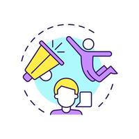 Expression freedom multi color concept icon. Cultural acceptance, personal opinion. Round shape line illustration. Abstract idea. Graphic design. Easy to use in infographic, presentation vector