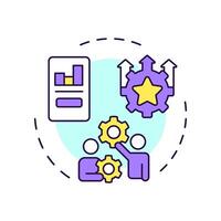 Strategic HR multi color concept icon. Effective company workforce management. HR process integration. Round shape line illustration. Abstract idea. Graphic design. Easy to use in presentation vector