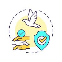 Fair social order multi color concept icon. Social justice, equality. Law regulation. Round shape line illustration. Abstract idea. Graphic design. Easy to use in infographic, presentation vector