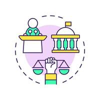 Participation in government right multi color concept icon. Political processes, public service. Round shape line illustration. Abstract idea. Graphic design. Easy to use in infographic, presentation vector