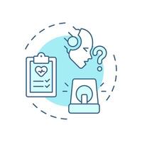 Emergency advice soft blue concept icon. Medical assessment in urgent care. Healthcare chatbot use case. Round shape line illustration. Abstract idea. Graphic design. Easy to use in booklet vector