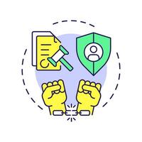 Arbitrary arrest freedom multi color concept icon. Personal freedom, democracy. Round shape line illustration. Abstract idea. Graphic design. Easy to use in infographic, presentation vector