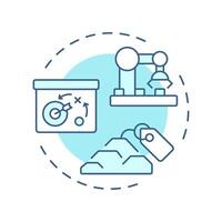 Material requirements planning soft blue concept icon. MRP in manufacturing regulation. Inventory management. Round shape line illustration. Abstract idea. Graphic design. Easy to use in article vector