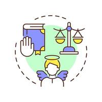 Innocence presumption multi color concept icon. Public trial, law equality. Legal system. Round shape line illustration. Abstract idea. Graphic design. Easy to use in infographic, presentation vector