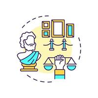 Cultural life participation multi color concept icon. Art gallery, sculpture. Round shape line illustration. Abstract idea. Graphic design. Easy to use in infographic, presentation vector
