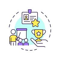 Employee lifecycle multi color concept icon. From initial recruitment to departure stages. HR process. Round shape line illustration. Abstract idea. Graphic design. Easy to use in presentation vector