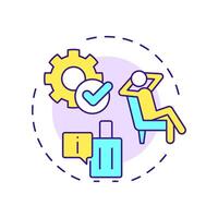 Offboarding multi color concept icon. Employee termination from organization. Operational HR purpose. Round shape line illustration. Abstract idea. Graphic design. Easy to use in brochure vector