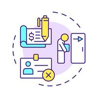 Human resource management multi color concept icons. Company staff organization strategy. Business hiring. Icon pack. Round shape illustrations for presentation. Abstract idea vector