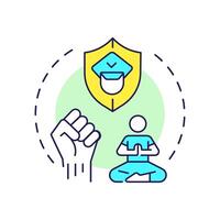 Torture freedom multi color concept icon. Public safety, police. Crime, violence. Round shape line illustration. Abstract idea. Graphic design. Easy to use in infographic, presentation vector