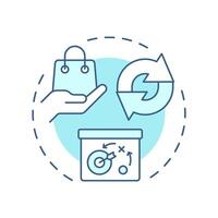 Reorder point planning soft blue concept icon. Orders placement strategy. SAP consumption based regulation. Round shape line illustration. Abstract idea. Graphic design. Easy to use in article vector