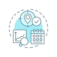 Forecast based planning soft blue concept icon. Statistical models. SAP regulation with consumption analytics. Round shape line illustration. Abstract idea. Graphic design. Easy to use in booklet vector