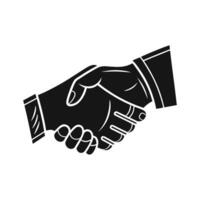 A clean, minimalist line drawing of two hands shaking. vector