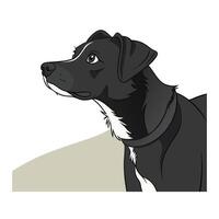 A bold, graphic illustration of a dog in a side profile view. vector