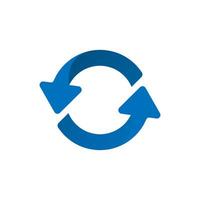 flat illustration of two circular arrows with gradient colors. refresh, sync, reload, or update functionalities. Minimalistic and versatile, for web interfaces, mobile apps, or software icons vector