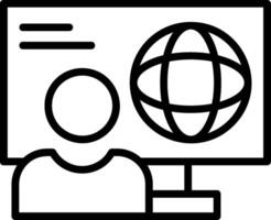 Remote Working Line Icon vector
