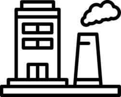 Factory Pollution Line Icon vector