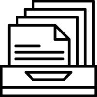 Documents Box Line Icon vector