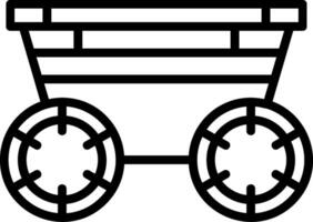 Wood Cart Line Icon vector