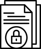 Document Security Line Icon vector
