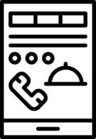Order Food on Call Line Icon vector
