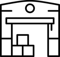 Warehouse Line Icon vector
