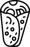 Burrito Line Icon vector
