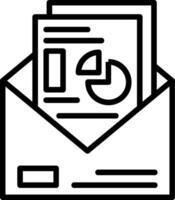 Email Statistics Line Icon vector