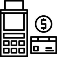 Pos Terminal Line Icon vector