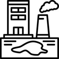 Factory Waste Line Icon vector