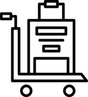 Luggage Cart Line Icon vector