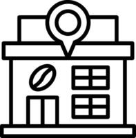 Cafe Location Line Icon vector