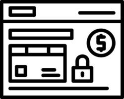 Secure Payment Line Icon vector