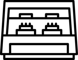 Cakes Showcase Line Icon vector