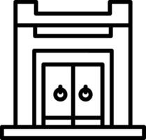 Castle Gate Line Icon vector