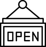 Cafe Open Sign Line Icon vector