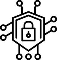 Data Security Line Icon vector