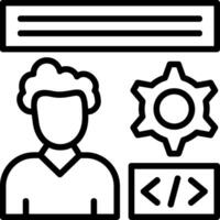 Programmer Line Icon vector