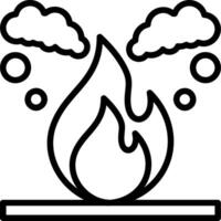 Fire Pollution Line Icon vector