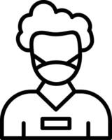 Man Wearing Mask Line Icon vector