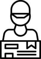 Delivery Man Line Icon vector